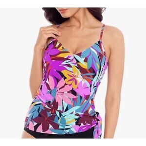 Magicsuit Women's Palm Springs Multi Alex Underwire Bra Tankini Top Multi 16